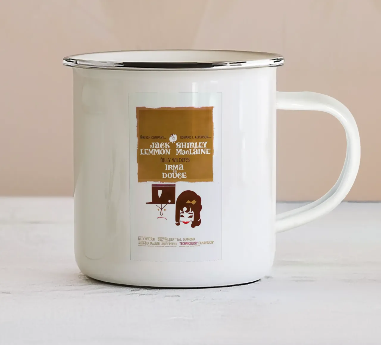 ‘Irma La Douce’ Retro Movie Poster tazza in smalto da Gallery Print and Art Limited