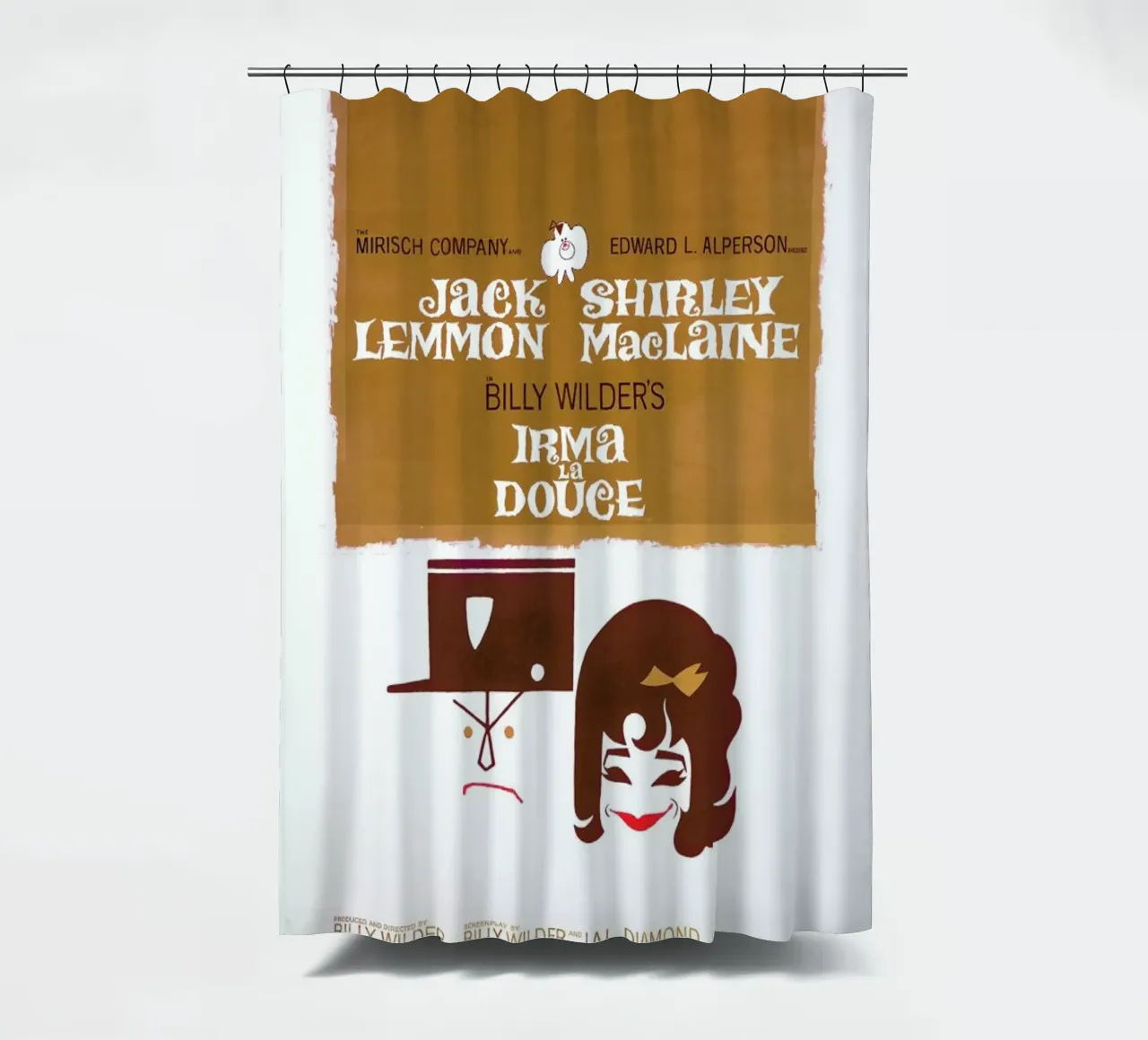 ‘Irma La Douce’ Retro Movie Poster tenda da doccia da Gallery Print and Art Limited