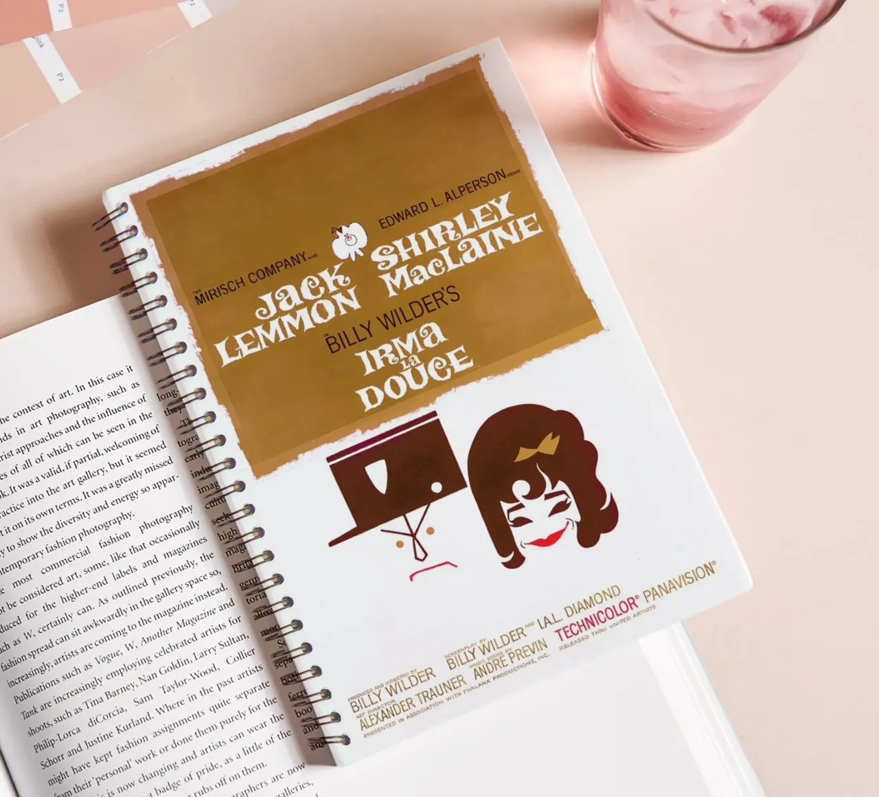 ‘Irma La Douce’ Retro Movie Poster spiral notebook by Gallery Print and Art Limited