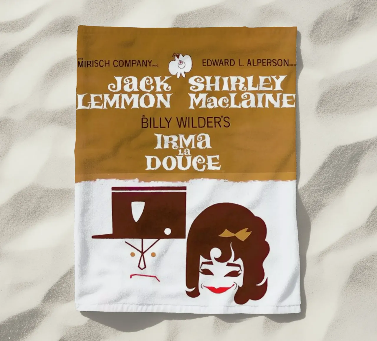 ‘Irma La Douce’ Retro Movie Poster telo mare da Gallery Print and Art Limited