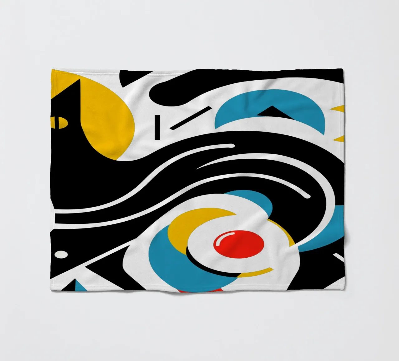 Geometric cat fleece blanket by Mohs