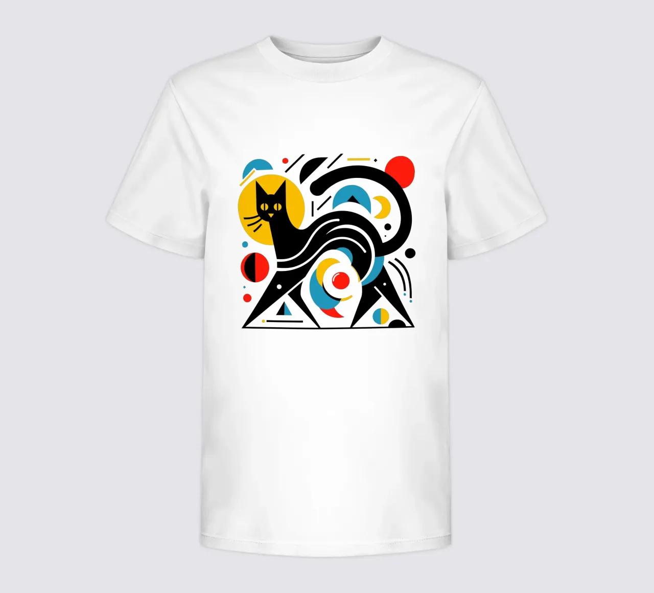 Geometric cat kids t-shirt by Mohs