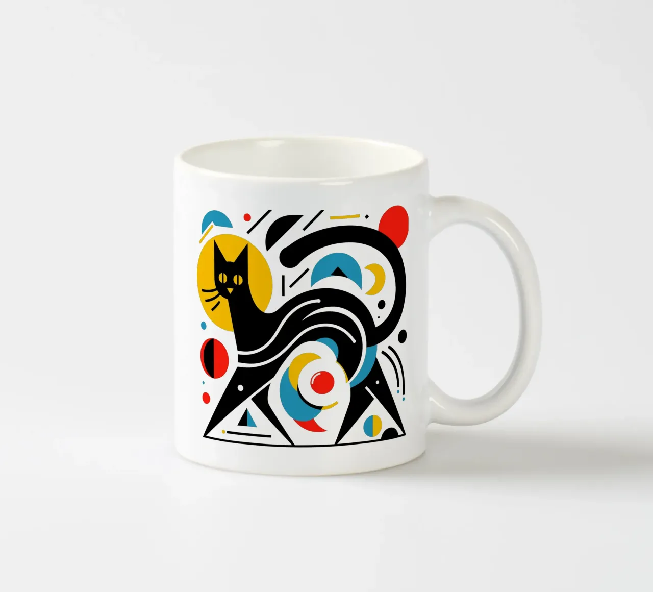 Gatto geometrico tazza in ceramica da Mohs