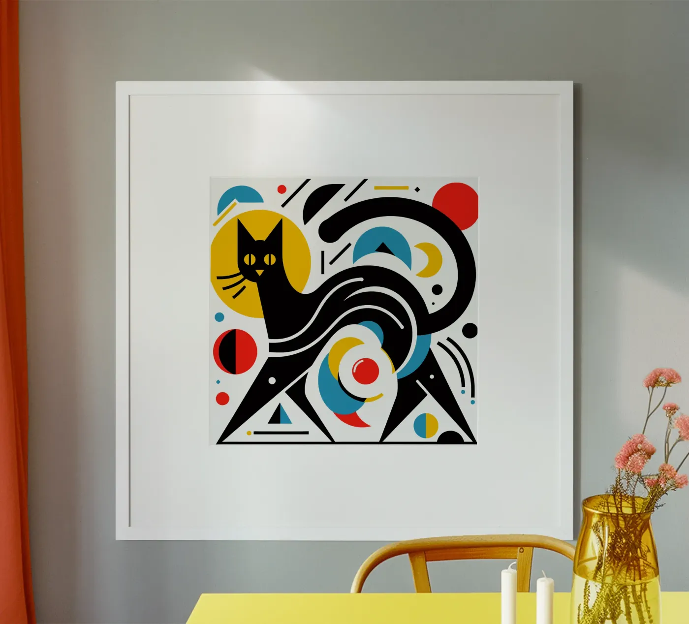 Geometric cat poster by Mohs