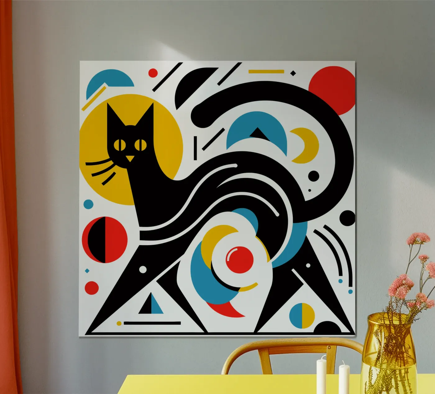 Geometric cat poster by Mohs