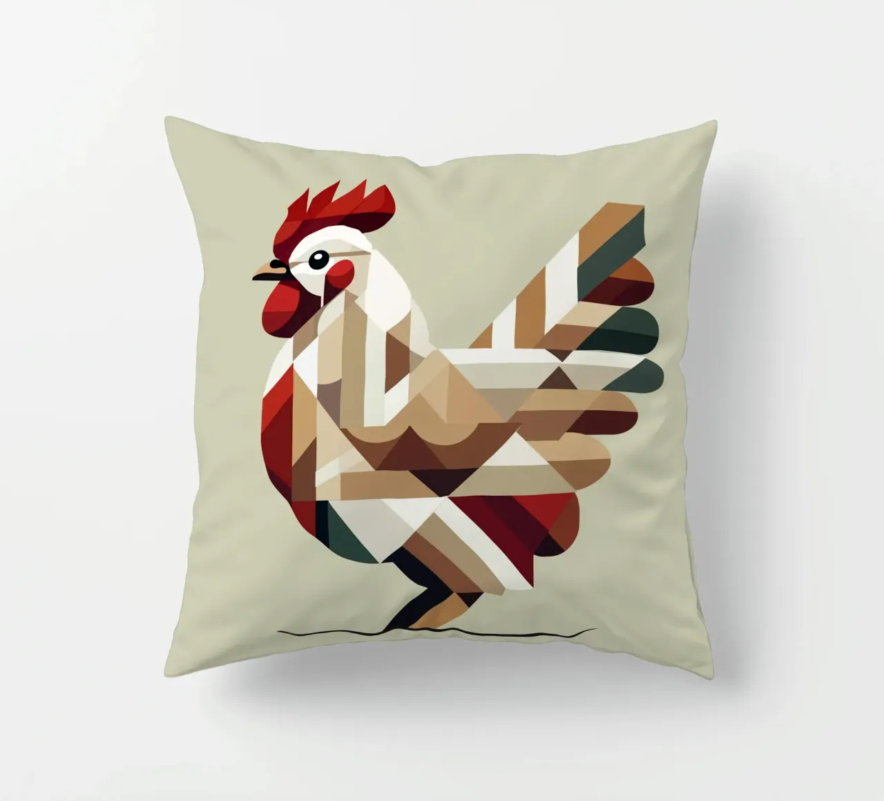 Poulet géométrique de style polygonal moderne coussin de namosh