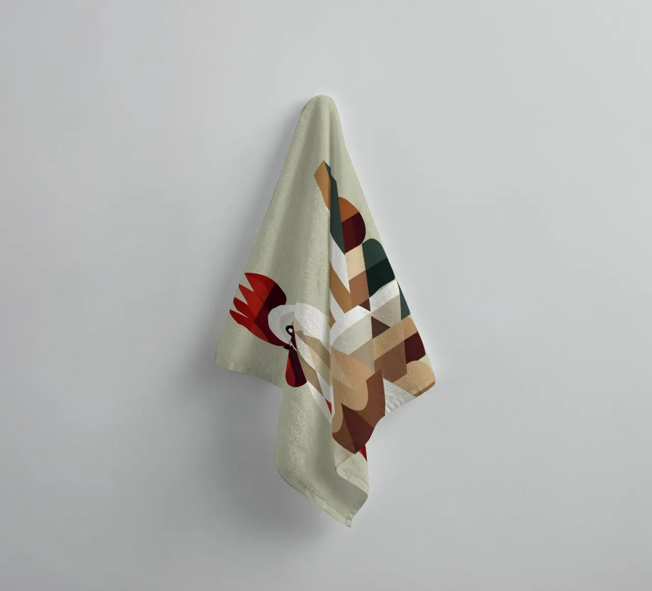 Geometric chicken in modern polygon style towel by namosh