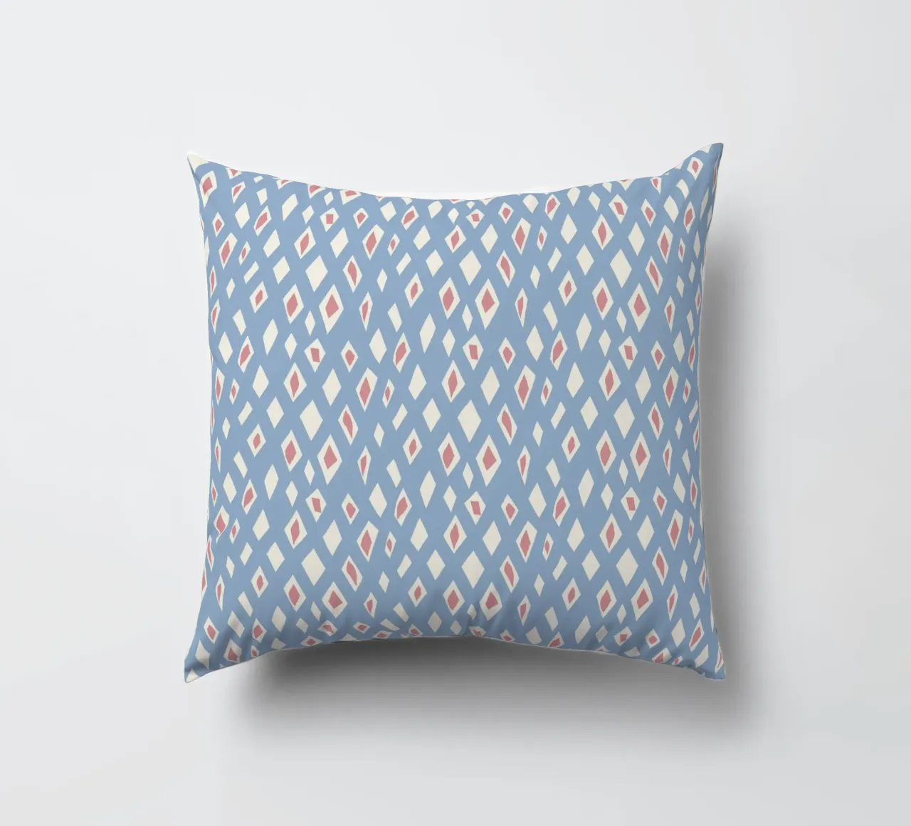 Diamond and ruby seamless pattern decorative cushion by Little Dean