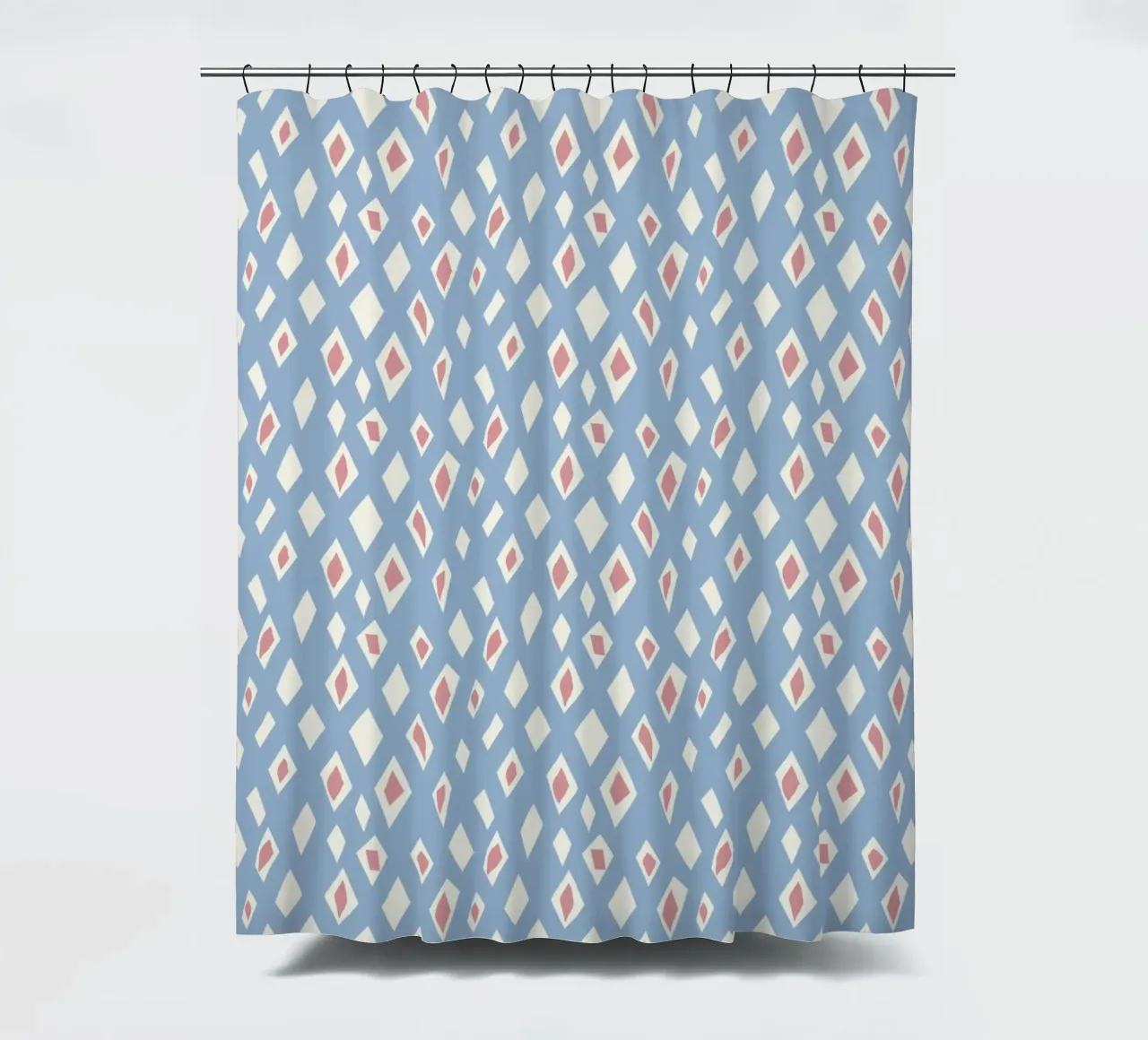 Diamond and ruby seamless pattern shower curtain by Little Dean
