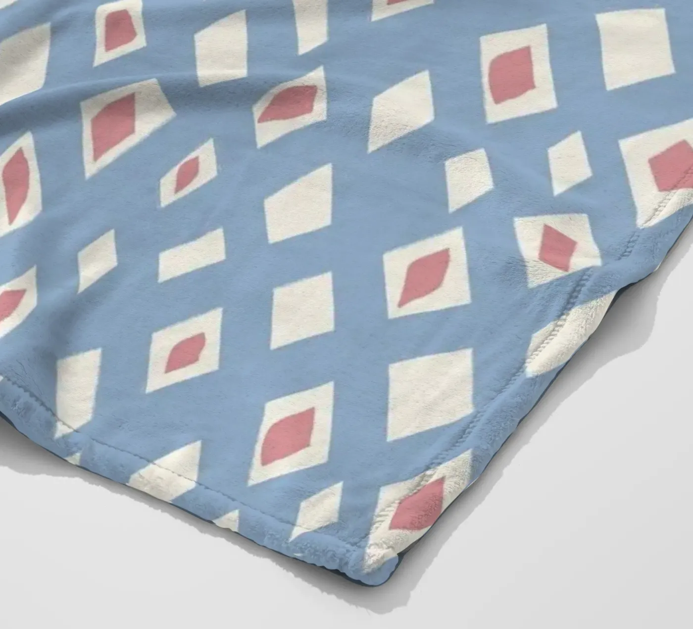 Diamond and ruby seamless pattern fleece blanket by Little Dean