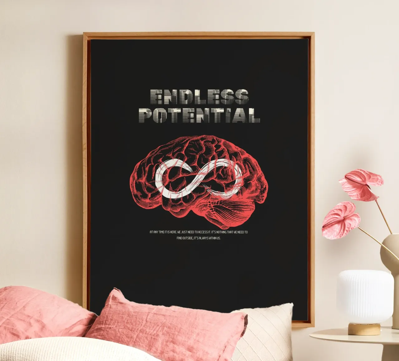 endless potential tela con Cornice a cassetta da Ambition Wall
