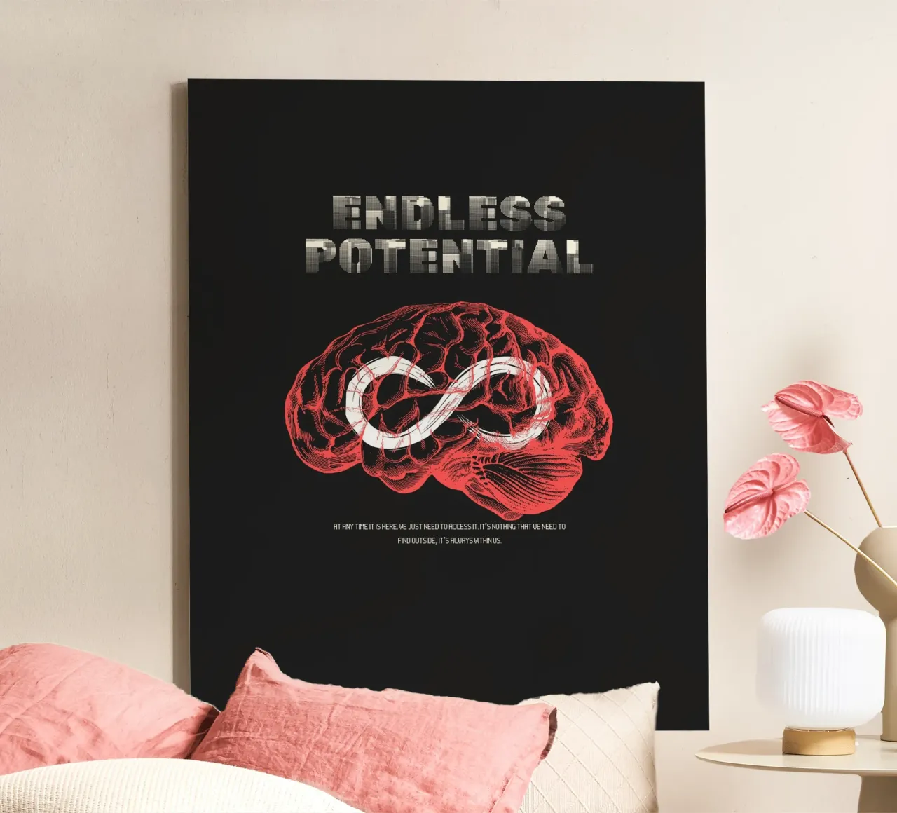 endless potential tela con Cornice a cassetta da Ambition Wall