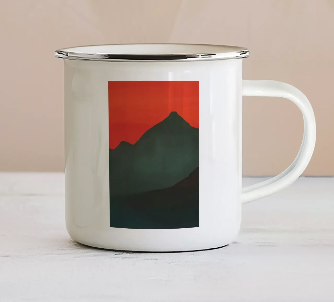 Paesaggio in difficoltà 02 tazza in smalto da Little Dean