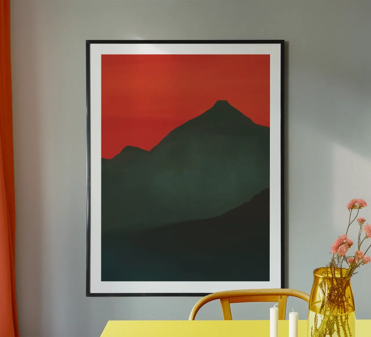 Paesaggio in difficoltà 02 poster con telaio in alluminio da Little Dean