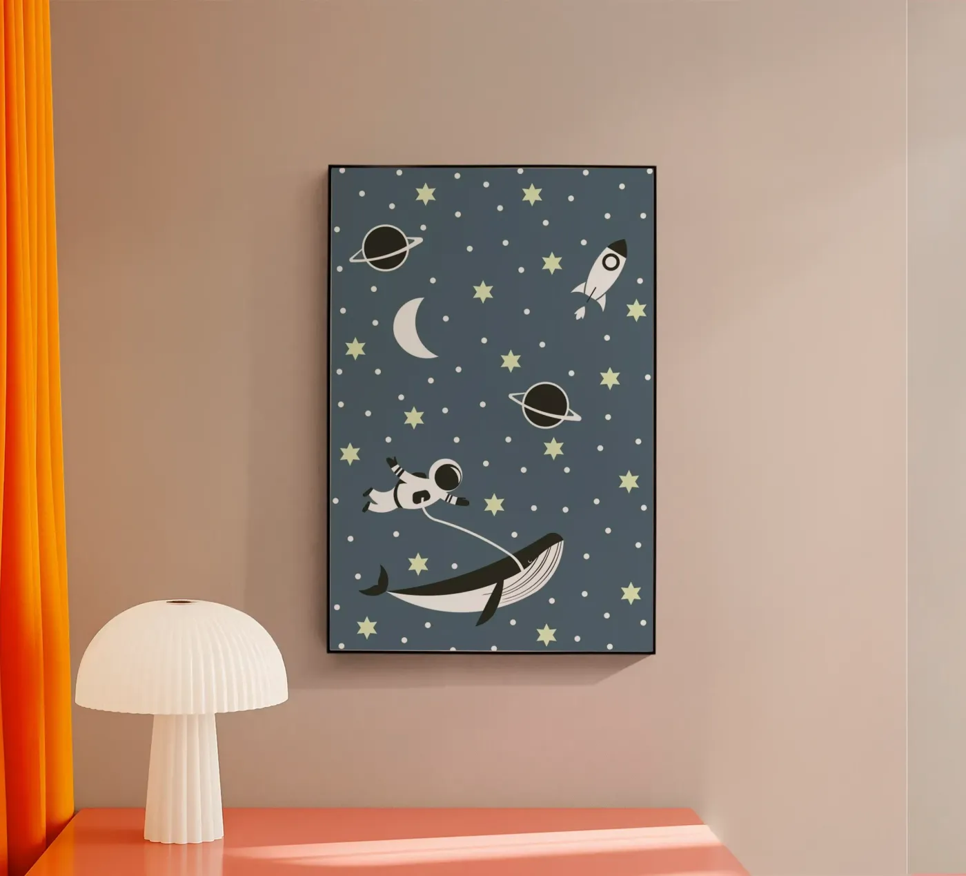 Astronaut acryl van Sabrina Ziegenhorn