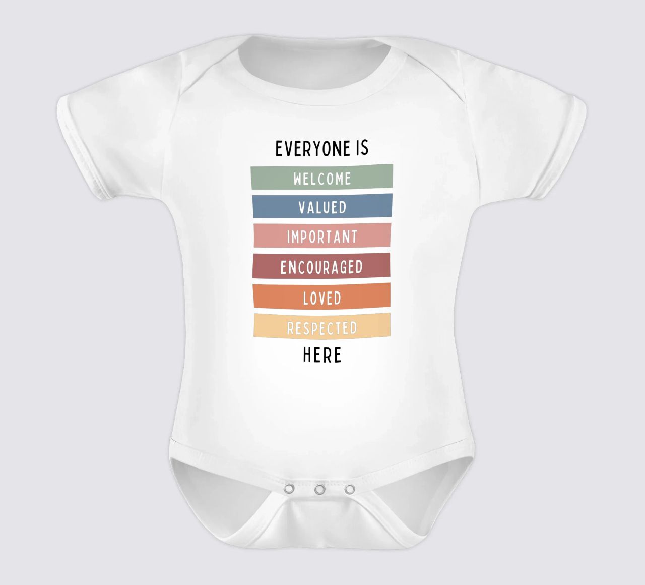 Tout le monde est le bienvenu ici V1 body bébé de heatherloulin