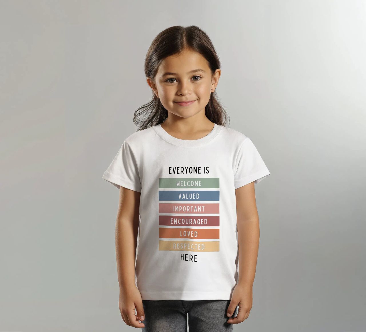 Tout le monde est le bienvenu ici V1 t-shirt enfant de heatherloulin