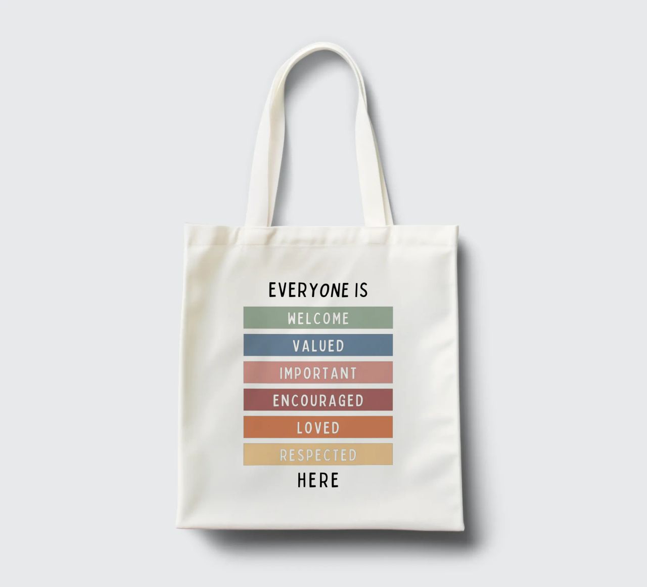Tout le monde est le bienvenu ici V1 tote bag de heatherloulin