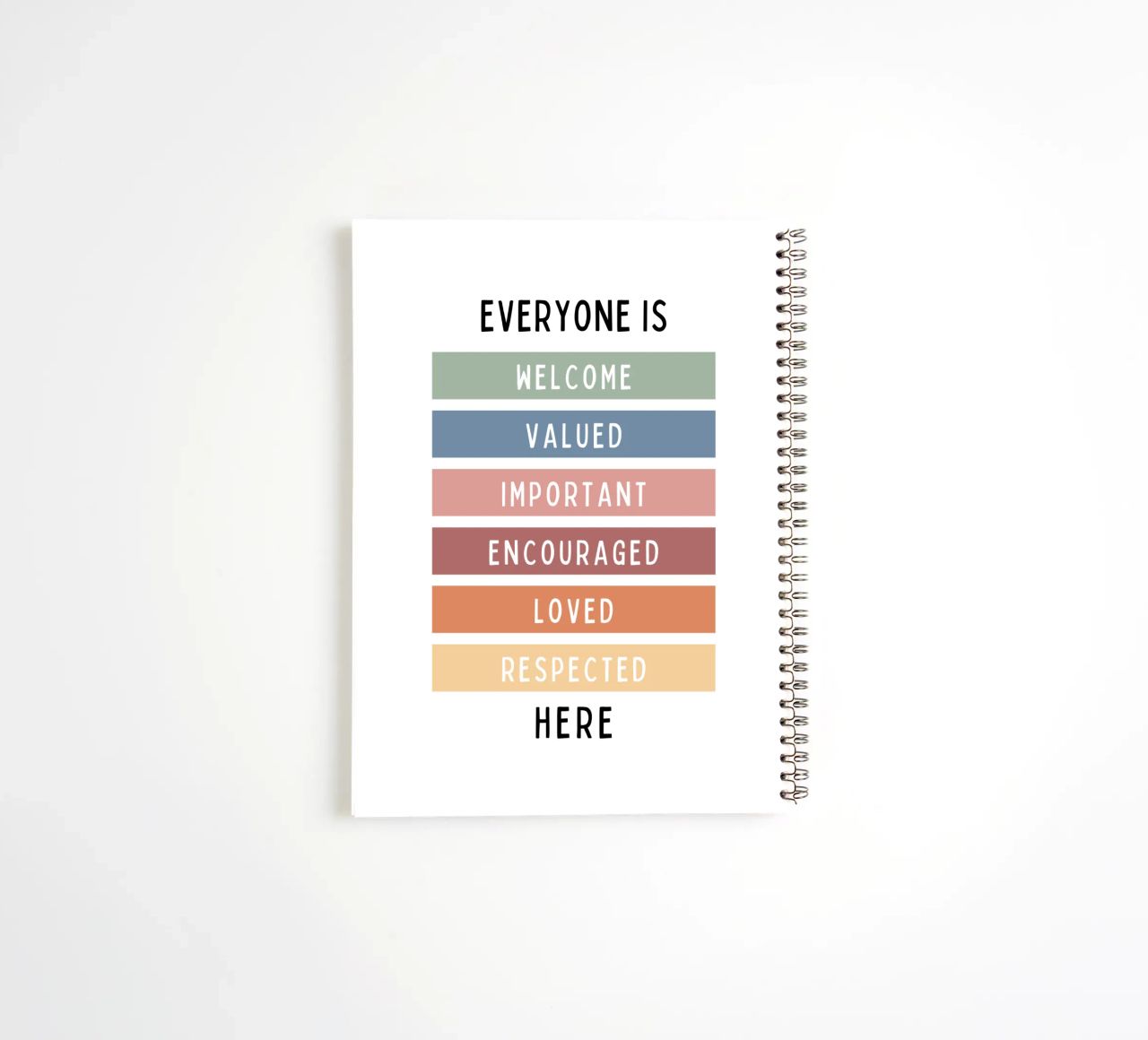 Tout le monde est le bienvenu ici V1 carnet à spirale de heatherloulin