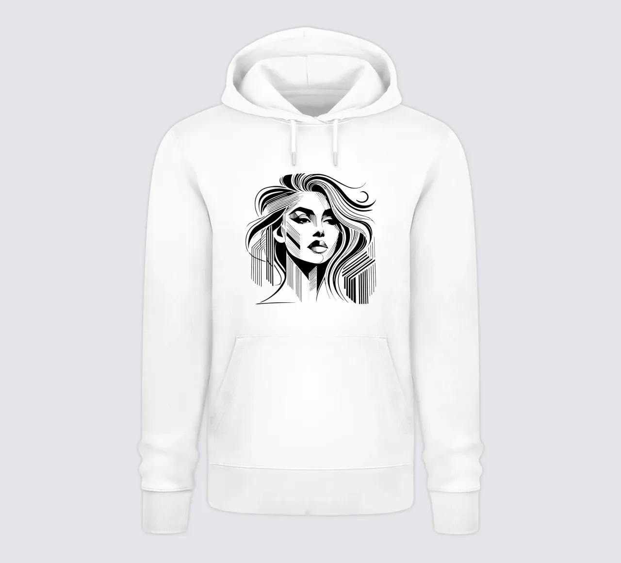 Bianco e nero arte design donna simmetria estetica felpa con cappuccio da Mohs