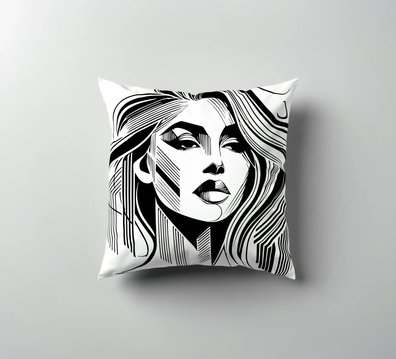 Bianco e nero arte design donna simmetria estetica cuscino da Mohs