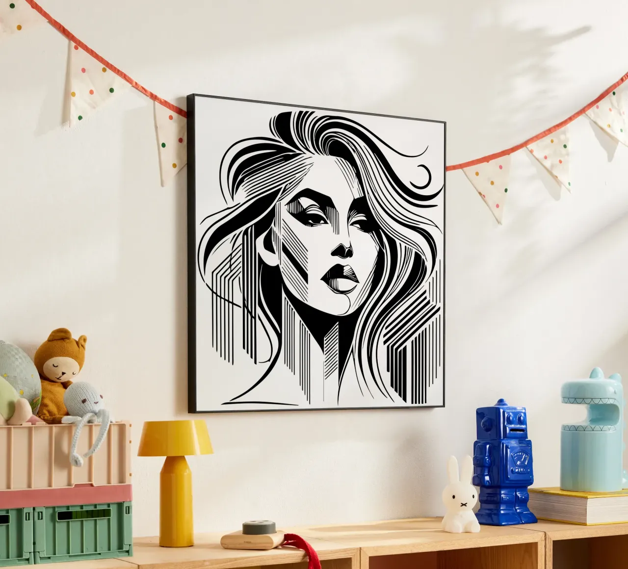 Bianco e nero arte design donna simmetria estetica alluminio dibond da Mohs