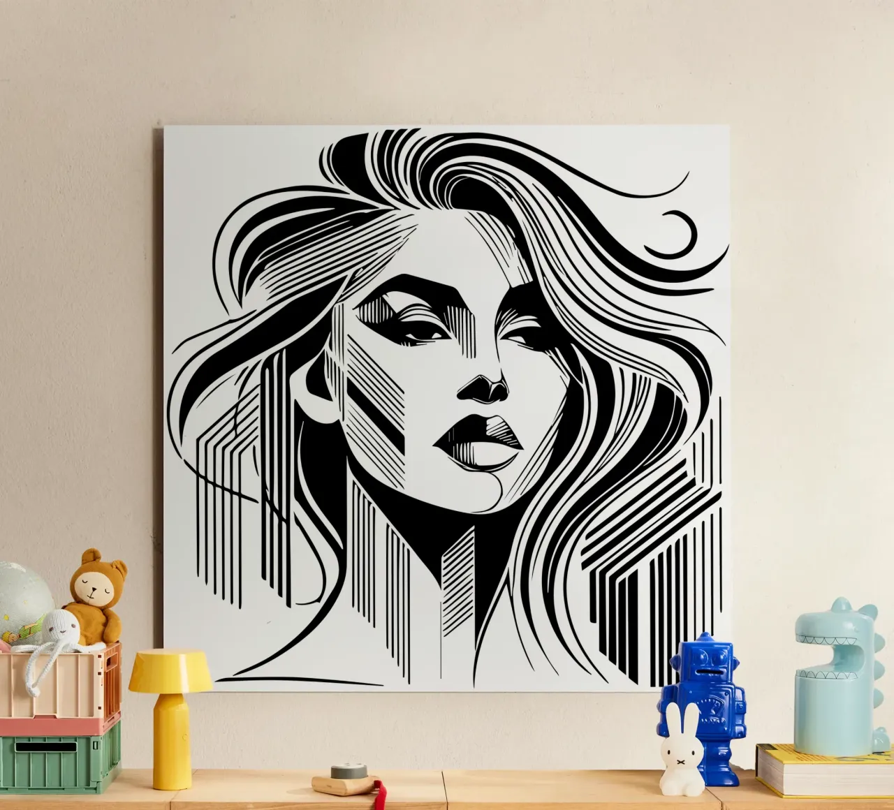 Bianco e nero arte design donna simmetria estetica alluminio dibond da Mohs