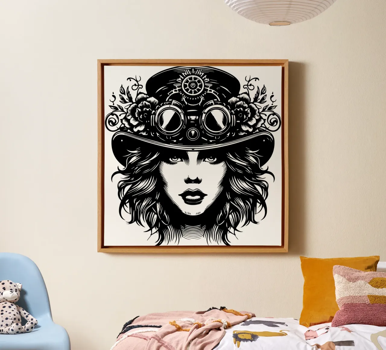 Steampunk meisje canvas met Baklijst van Mohs