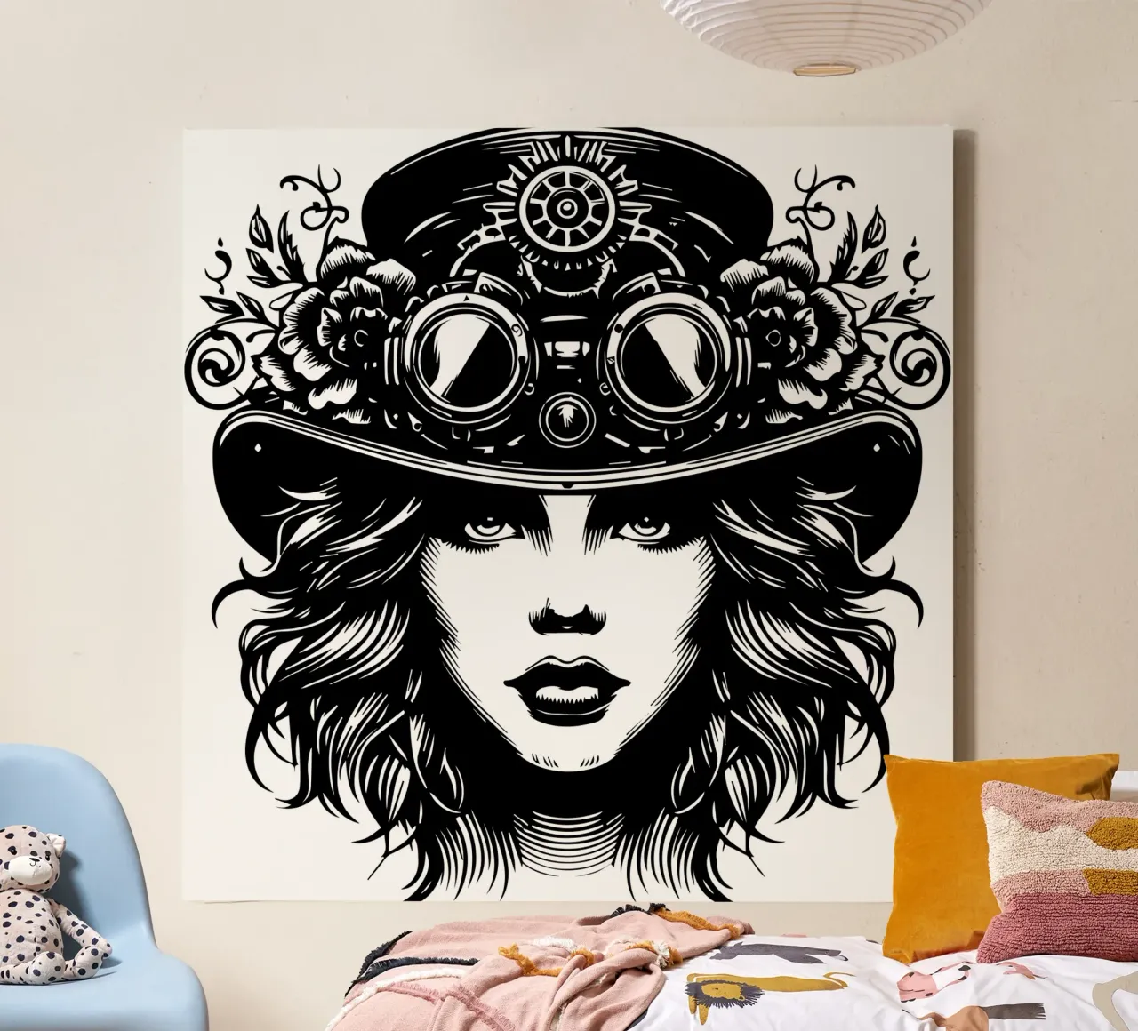 Steampunk meisje canvas met Baklijst van Mohs