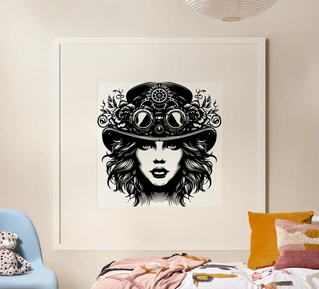 Ragazza steampunk poster con telaio in alluminio da Mohs