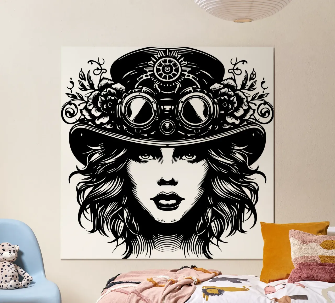 Ragazza steampunk poster con telaio in alluminio da Mohs