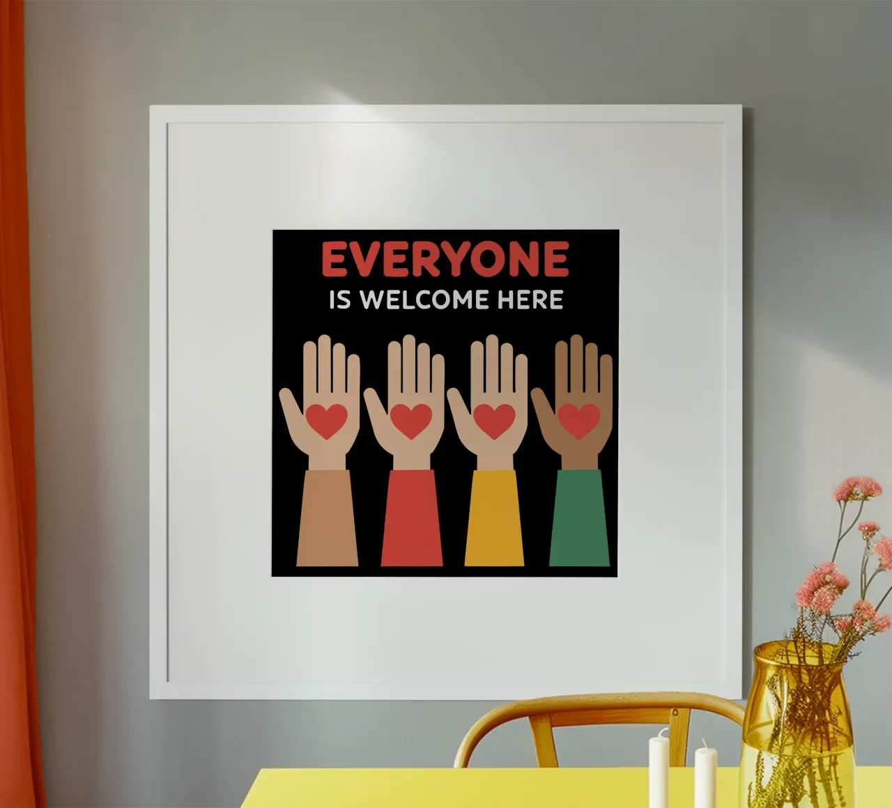 Everyone Is Welcome Here V3 hahnemühle by heatherloulin