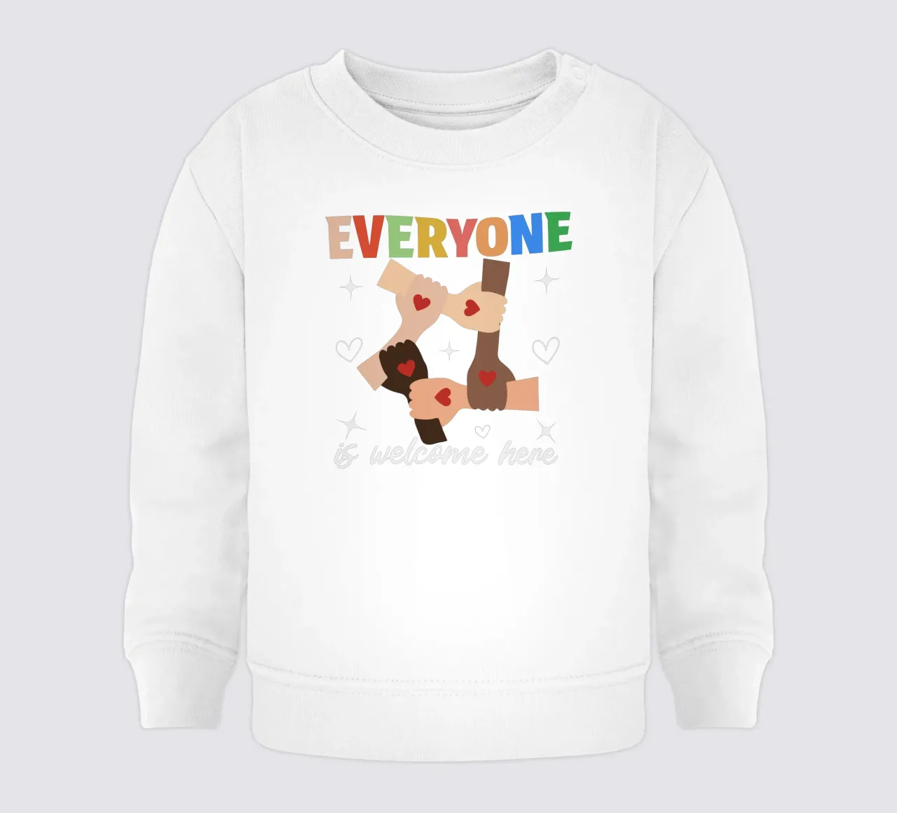 Everyone Is Welcome Here V8 baby sweatshirt by heatherloulin