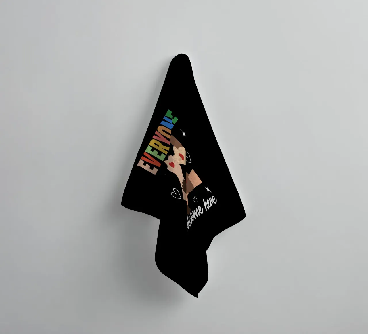 Everyone Is Welcome Here V8 towel by heatherloulin