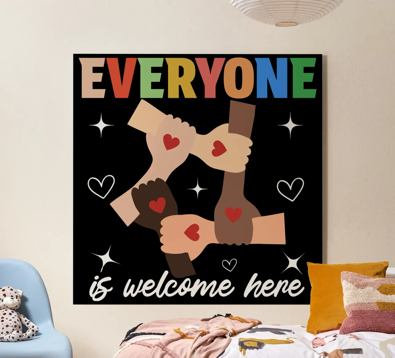 Everyone Is Welcome Here V8 acrylic glass by heatherloulin