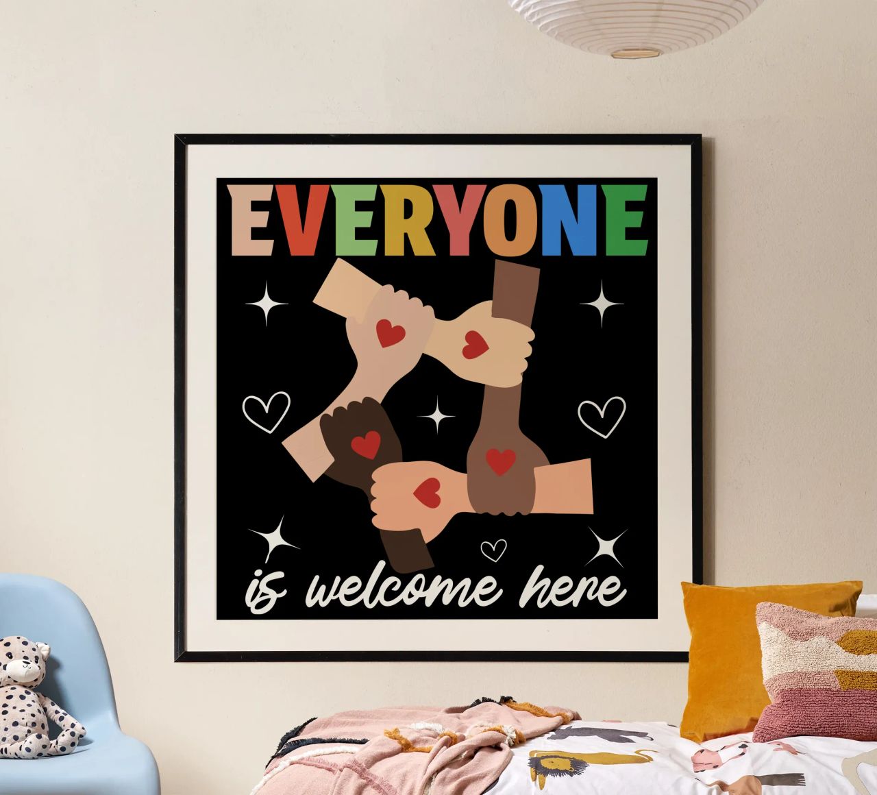 Tout le monde est le bienvenu ici V8 poster de heatherloulin