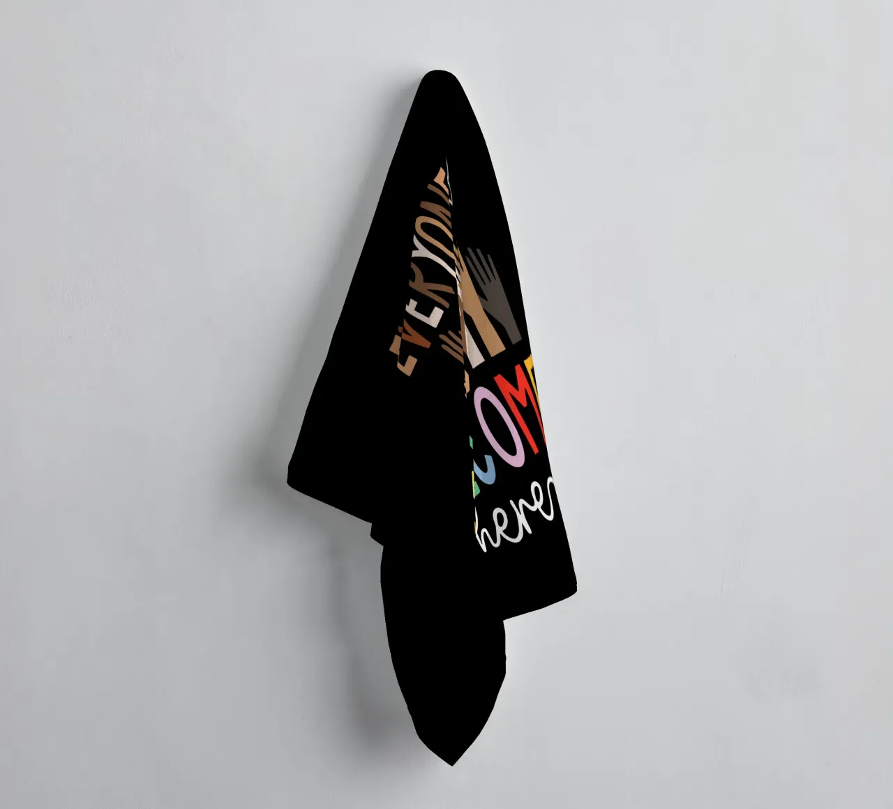 Everyone Is Welcome Here V5 towel by heatherloulin