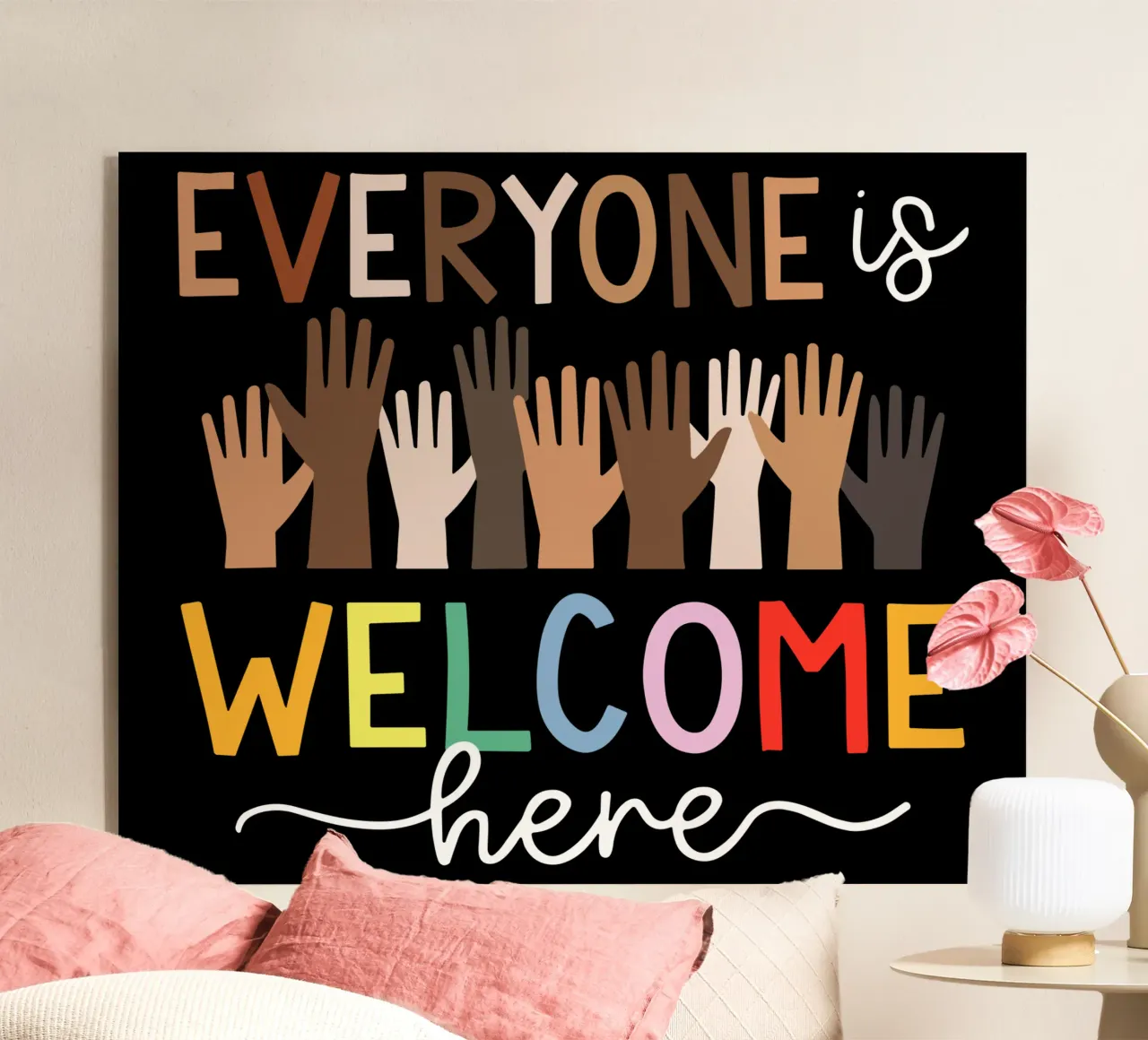 Everyone Is Welcome Here V5 acrylic glass by heatherloulin