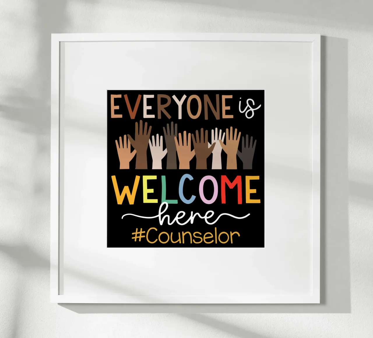 Everyone Is Welcome Here V6 poster with aluminum frame by heatherloulin