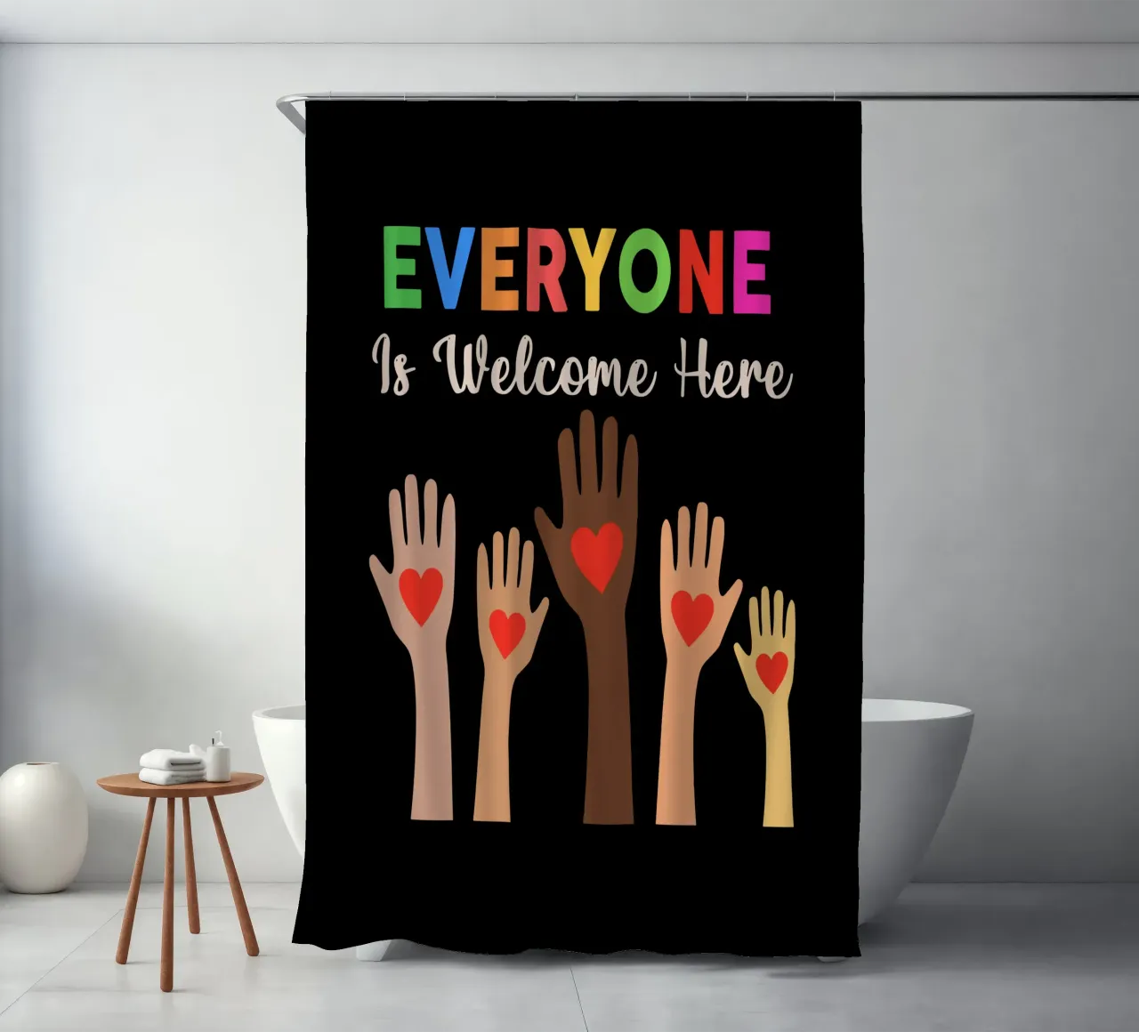 Qui tutti sono benvenuti V7 tenda da doccia da heatherloulin