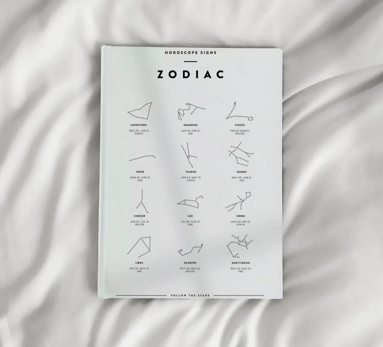 Zodiac chart notebook by daylight design studio