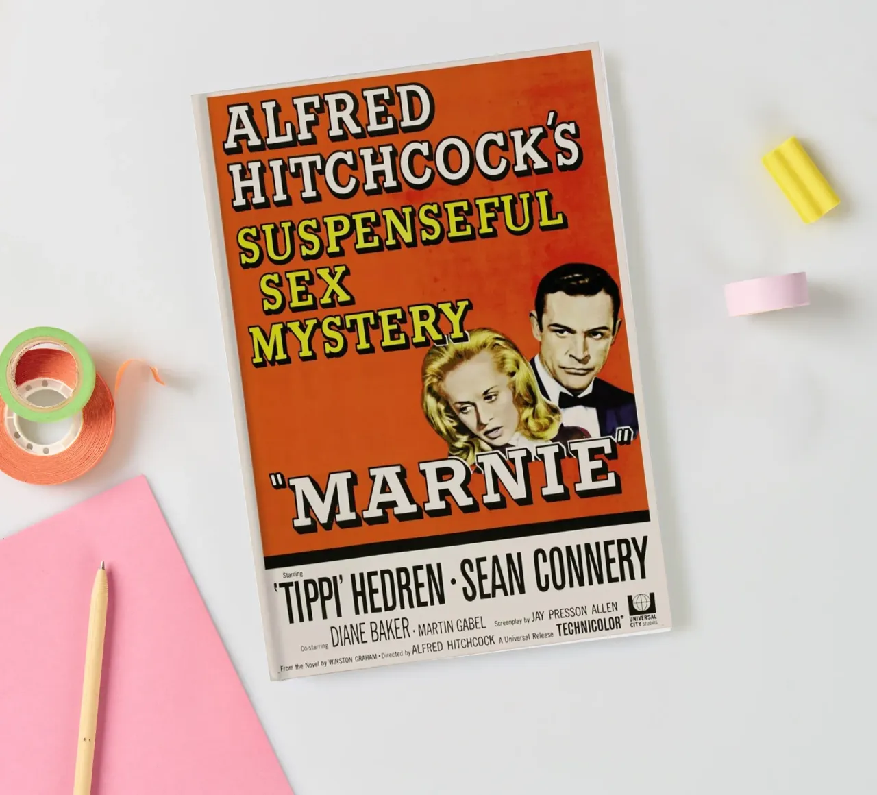 ‘Marnie’ Retro Movie Poster notebook by Gallery Print and Art Limited