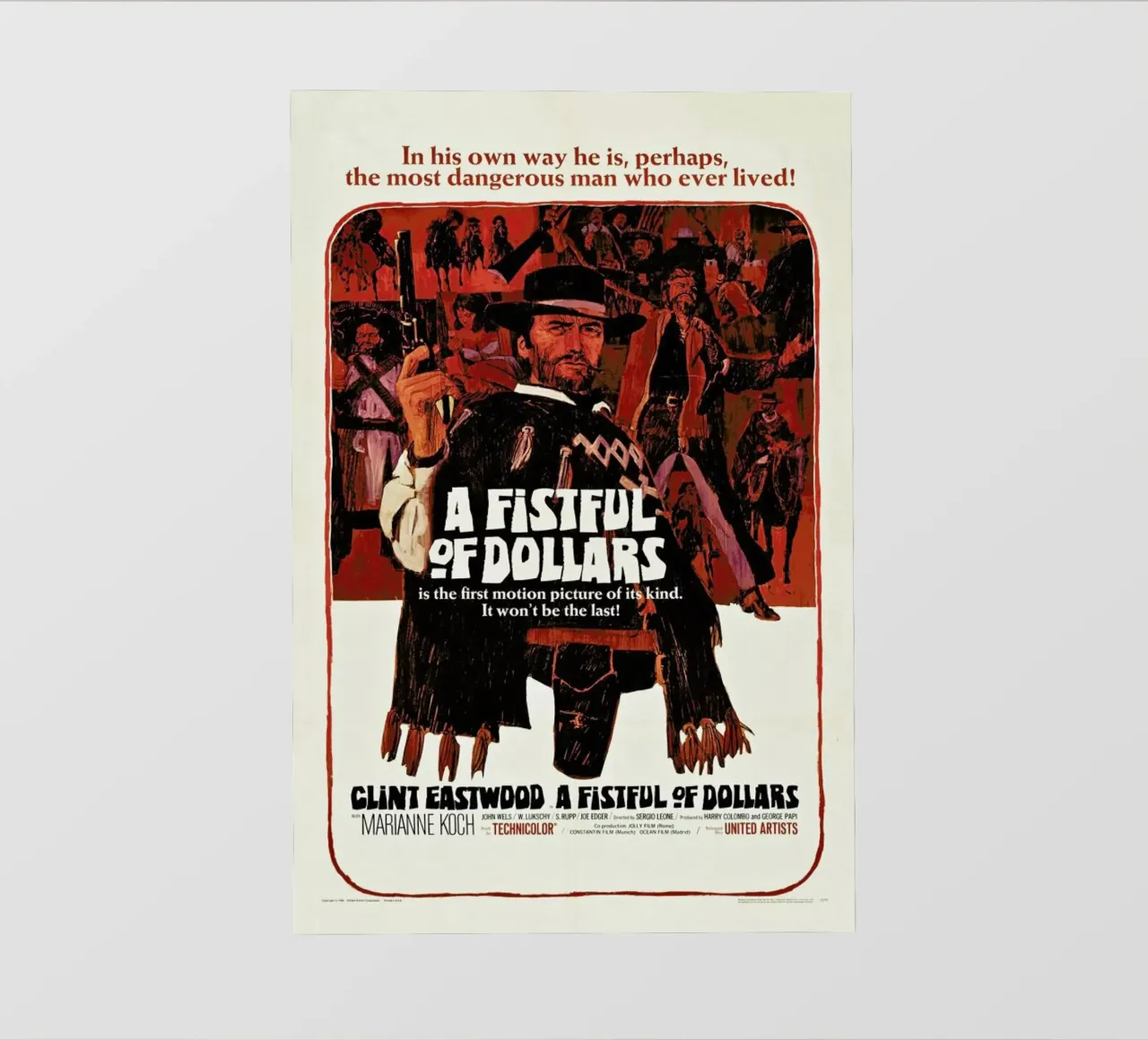 ‘A Fistful of Dollars’ Retro Movie Poster telo in pvc da Gallery Print and Art Limited
