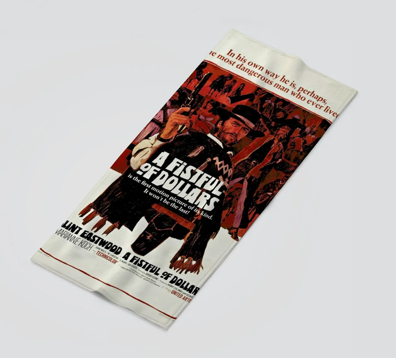 ‘A Fistful of Dollars’ Retro Movie Poster telo mare da Gallery Print and Art Limited
