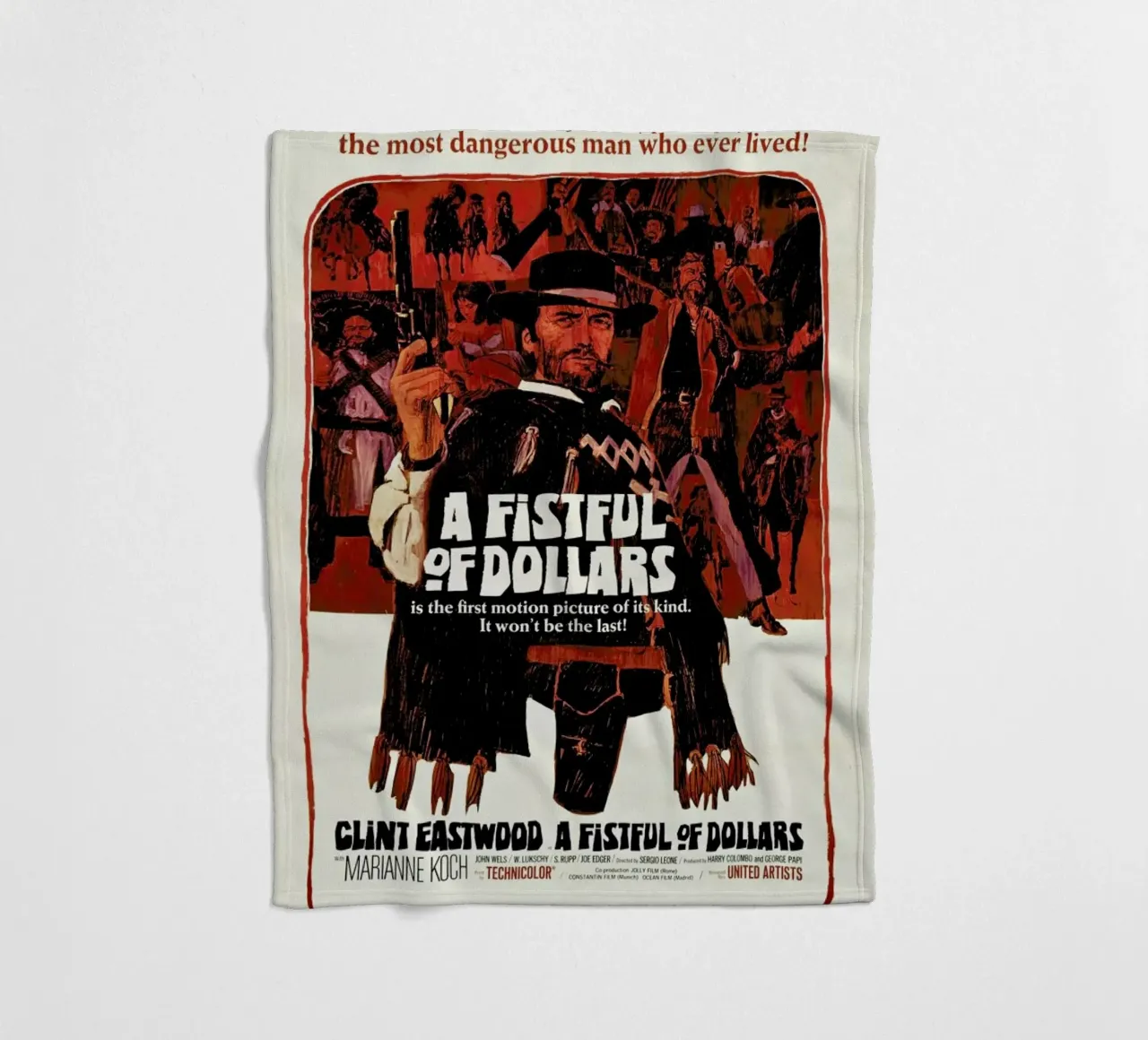 ‘A Fistful of Dollars’ Retro Movie Poster coperta in pile da Gallery Print and Art Limited