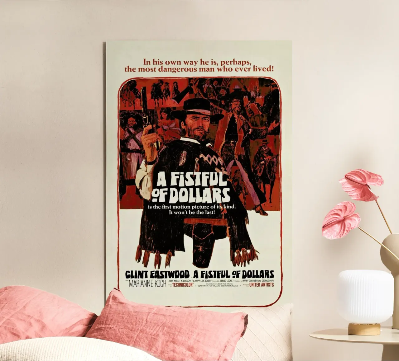 ‘A Fistful of Dollars’ Retro Movie Poster alluminio dibond da Gallery Print and Art Limited