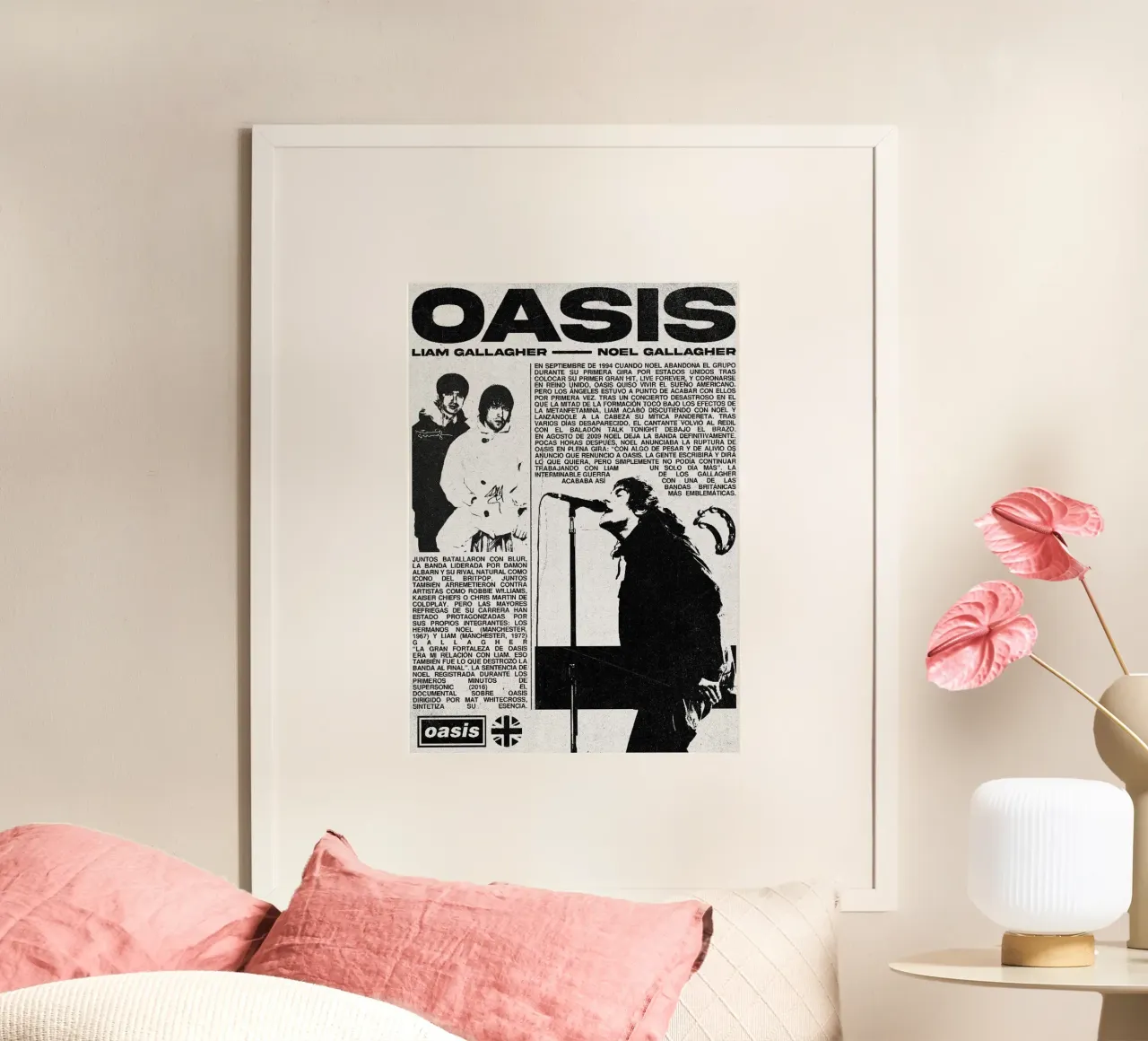 Oasis Band poster con telaio in plastica da avissta
