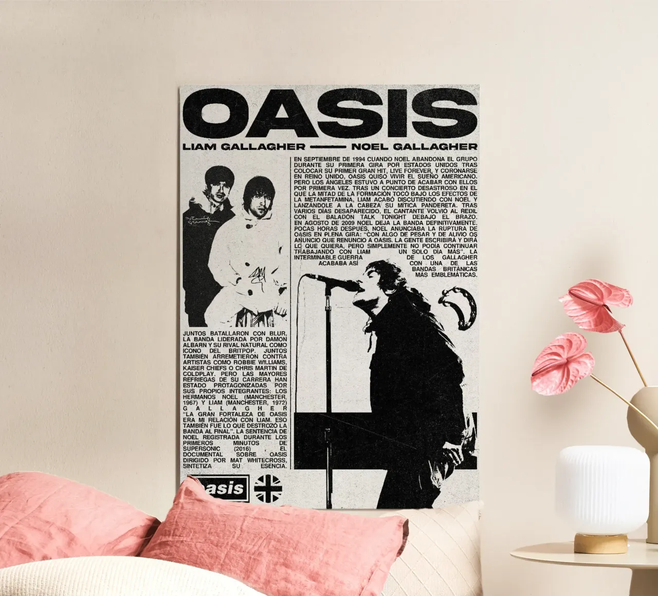 Oasis Band poster con telaio in plastica da avissta
