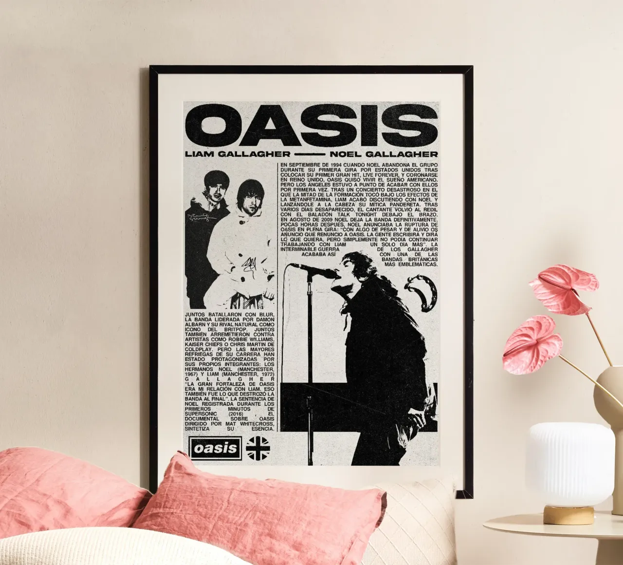 Oasis Band poster con telaio in plastica da avissta