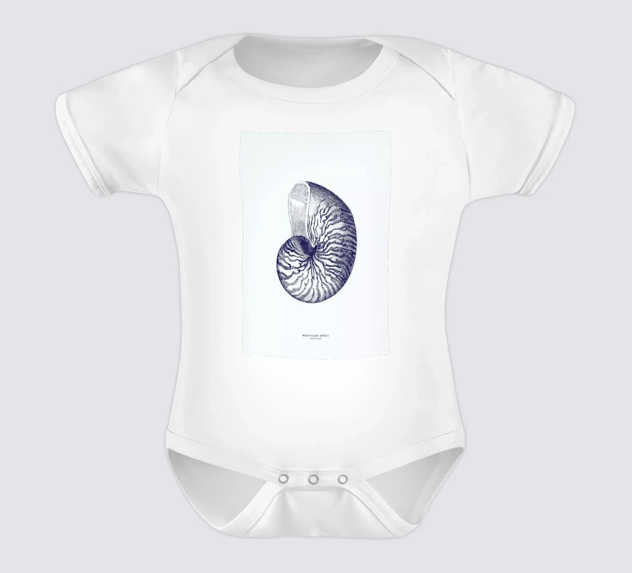 Nautilus Shell II body neonato maniche corte da Flora & Fauna